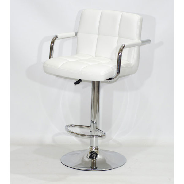 Барний стілець Onder Mebli Arno-Arm BAR CH-BASE Білий Екошкіра-3