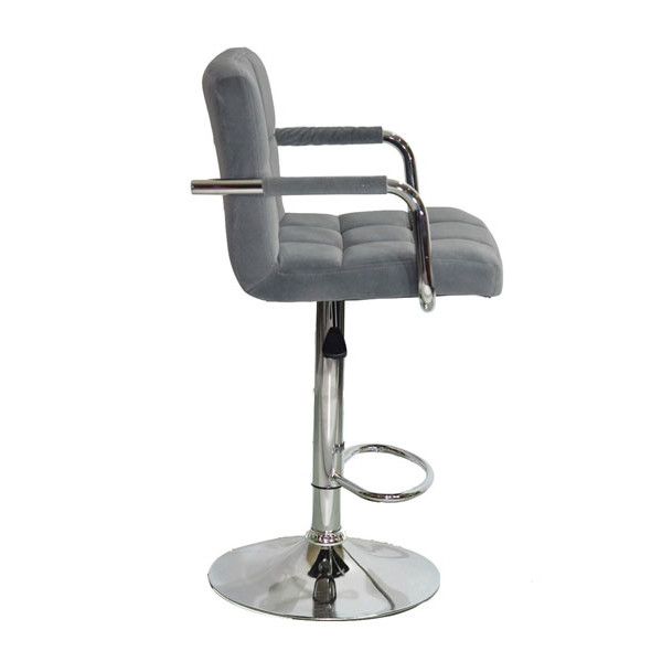 Барний стілець Onder Mebli Arno-Arm BAR CH-BASE Сірий B-1004 Оксамит-2