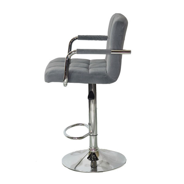 Барний стілець Onder Mebli Arno-Arm BAR CH-BASE Сірий B-1004 Оксамит-3