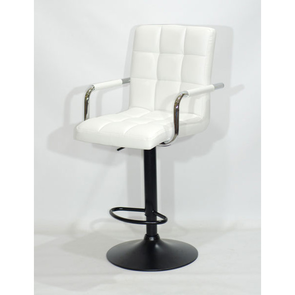 Барний стілець Onder Mebli Augusto-Arm BAR BK-BASE Білий Екошкіра-1