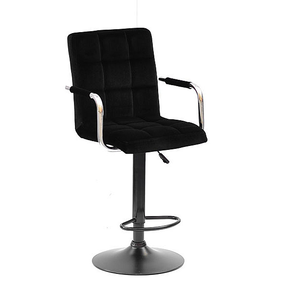 Барний стілець Onder Mebli Augusto-Arm BAR BK-BASE Чорний B-1011 Оксамит-0