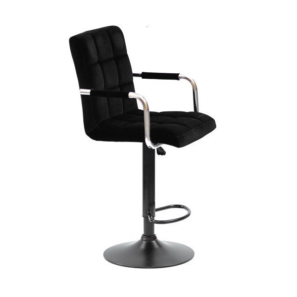 Барний стілець Onder Mebli Augusto-Arm BAR BK-BASE Чорний B-1011 Оксамит-3