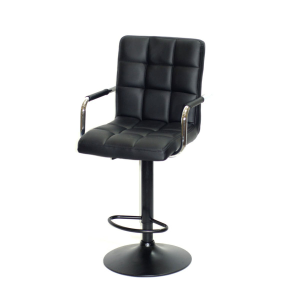 Барний стілець Onder Mebli Augusto-Arm BAR BK-BASE Чорний Екошкіра-1