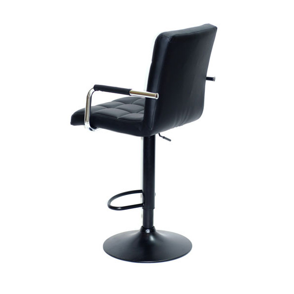 Барний стілець Onder Mebli Augusto-Arm BAR BK-BASE Чорний Екошкіра-3