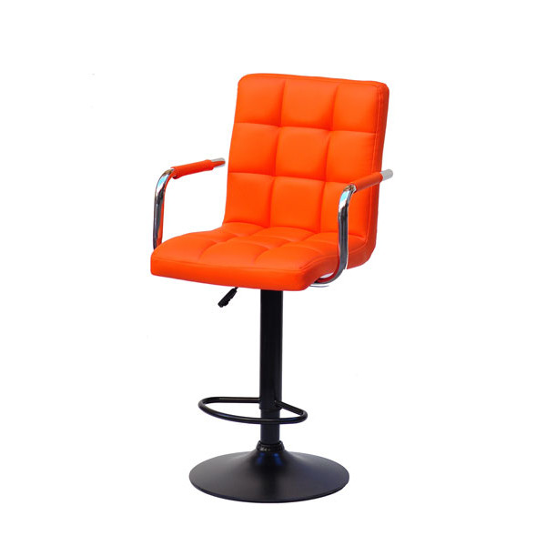 Барний стілець Onder Mebli Augusto-Arm BAR BK-BASE Оранж 1012 Екошкіра-1