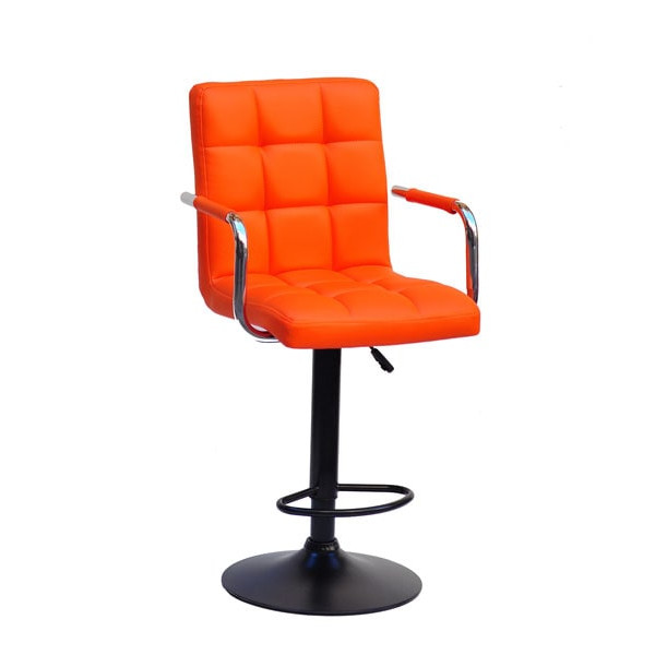 Барний стілець Onder Mebli Augusto-Arm BAR BK-BASE Оранж 1012 Екошкіра-0