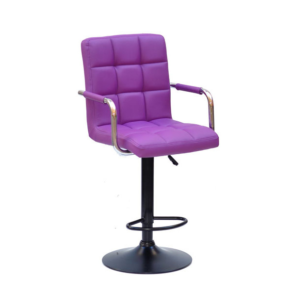 Барний стілець Onder Mebli Augusto-Arm BAR BK-BASE Пурпурний 1010 Екошкіра-0