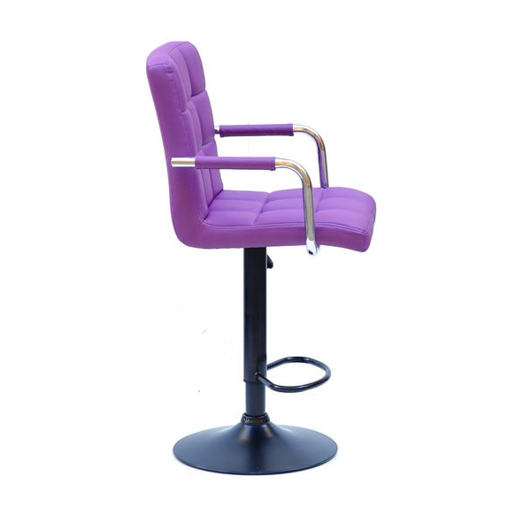 Барний стілець Onder Mebli Augusto-Arm BAR BK-BASE Пурпурний 1010 Екошкіра-3