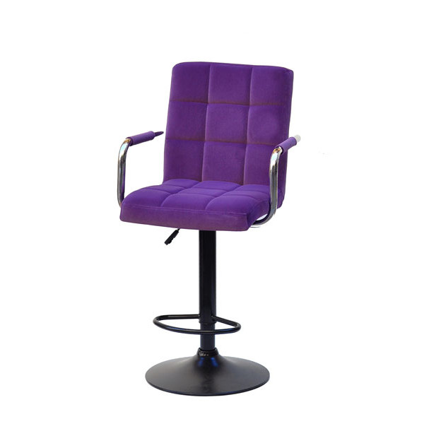 Барний стілець Onder Mebli Augusto-Arm BAR BK-BASE Пурпуровий B-1013 Оксамит-1