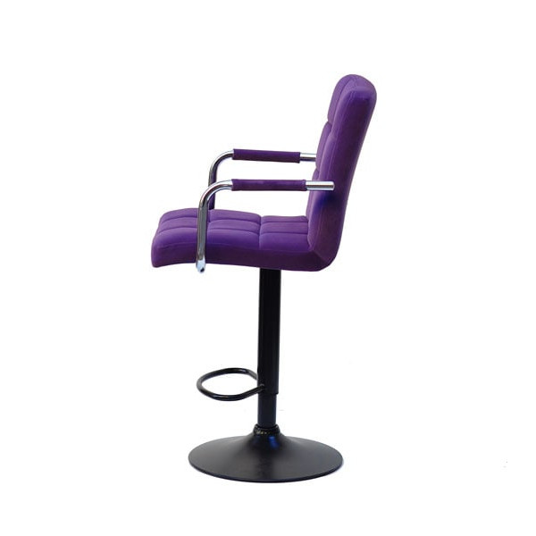 Барний стілець Onder Mebli Augusto-Arm BAR BK-BASE Пурпуровий B-1013 Оксамит-2