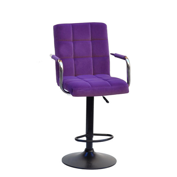 Барний стілець Onder Mebli Augusto-Arm BAR BK-BASE Пурпуровий B-1013 Оксамит-0