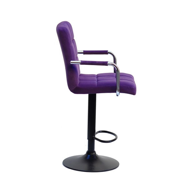Барний стілець Onder Mebli Augusto-Arm BAR BK-BASE Пурпуровий B-1013 Оксамит-3