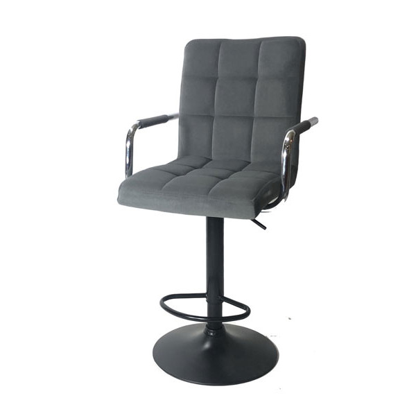 Барный стул Onder Mebli Augusto-Arm BAR BK-BASE Серый B-1004 Бархат-1
