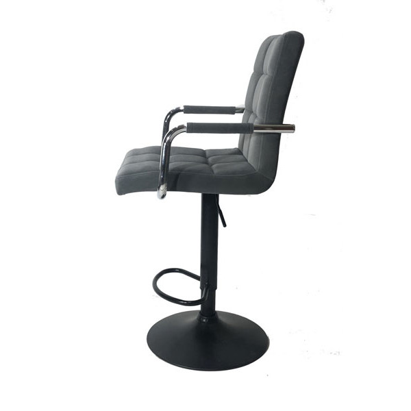 Барный стул Onder Mebli Augusto-Arm BAR BK-BASE Серый B-1004 Бархат-3