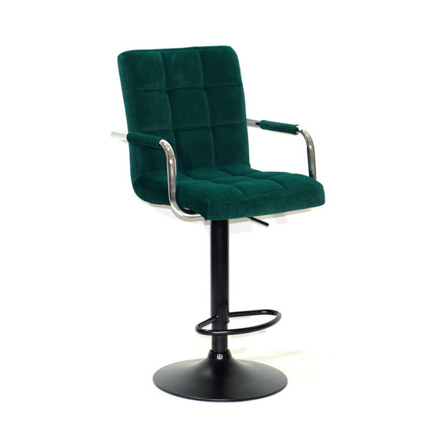 Барний стілець Onder Mebli Augusto-Arm BAR BK-BASE Зелений B-1003 Оксамит-0
