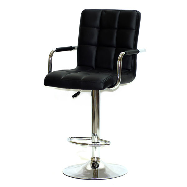 Барний стілець Onder Mebli Augusto-Arm BAR CH-BASE Чорний Екошкіра-1