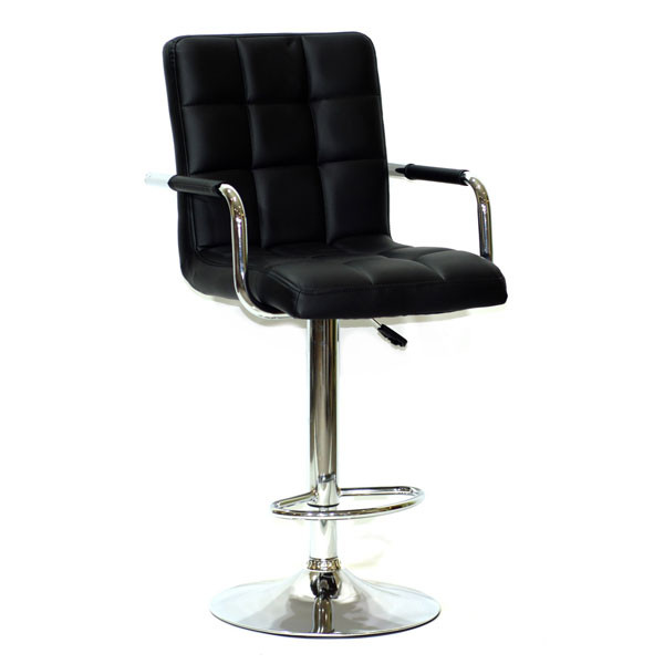 Барний стілець Onder Mebli Augusto-Arm BAR CH-BASE Чорний Екошкіра-0