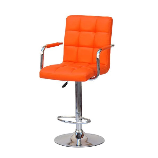 Барний стілець Onder Mebli Augusto-Arm BAR CH-BASE Оранж 1012 Екошкіра-1