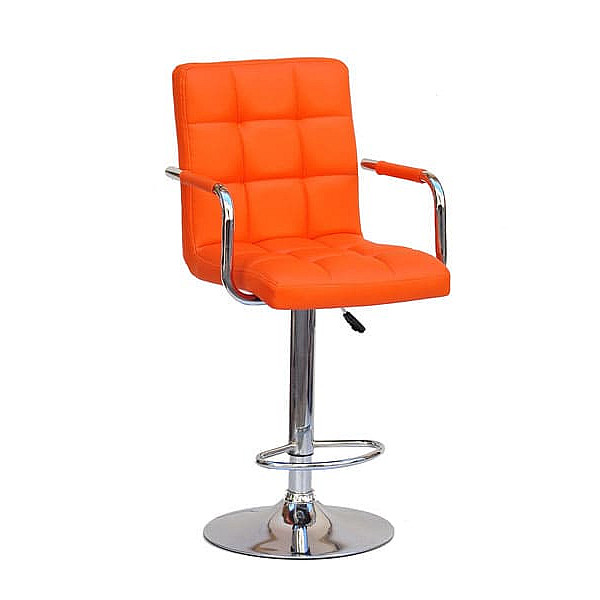 Барний стілець Onder Mebli Augusto-Arm BAR CH-BASE Оранж 1012 Екошкіра-0