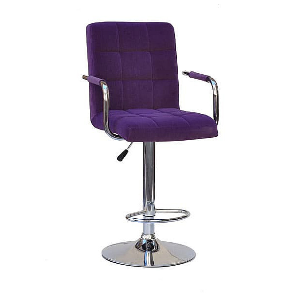 Барний стілець Onder Mebli Augusto-Arm BAR CH-BASE Пурпуровий B-1013 Оксамит-0