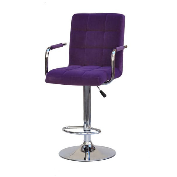 Барний стілець Onder Mebli Augusto-Arm BAR CH-BASE Пурпуровий B-1013 Оксамит-1