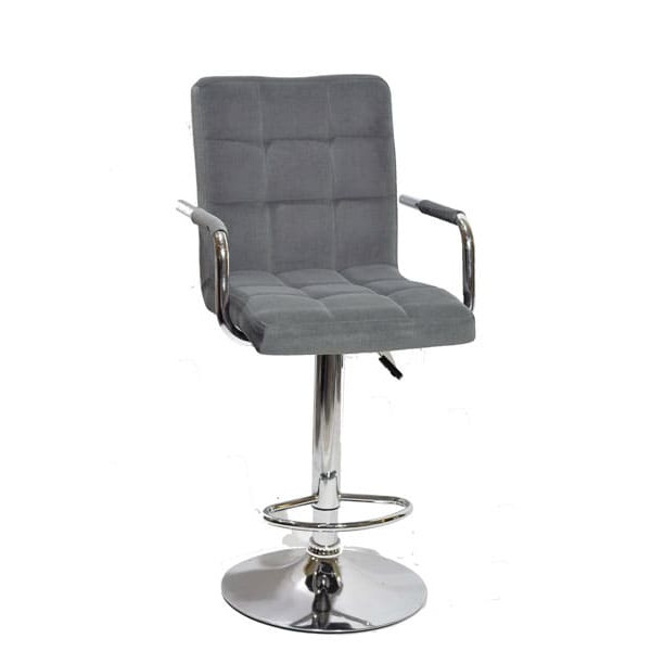 Барний стілець Onder Mebli Augusto-Arm BAR CH-BASE Сірий B-1004 Оксамит-0