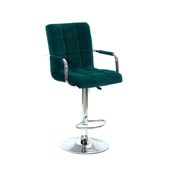 Барний стілець Onder Mebli Augusto-Arm BAR CH-BASE Зелений B-1003 Оксамит-0