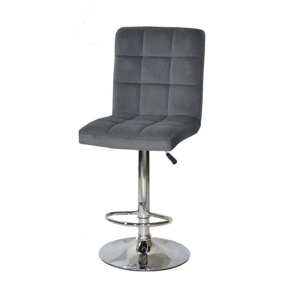 Барний стілець Onder Mebli Augusto BAR CH-BASE Сірий B-1004 Оксамит-1