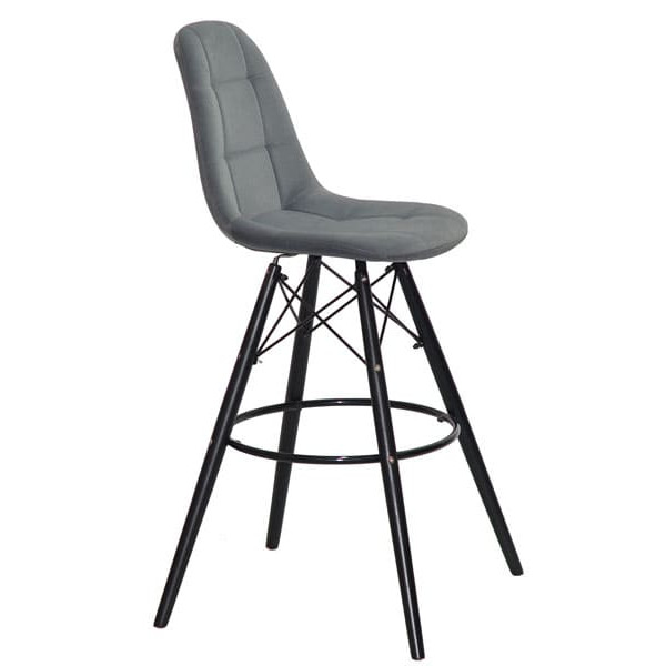 Барний стілець Onder Mebli Peter BAR 75-BK Сірий B-1004 Оксамит-3