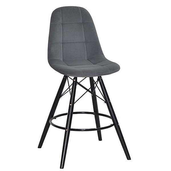 Полубарный стул Onder Mebli Peter BAR 65-BK Серый B-1004 Бархат-0