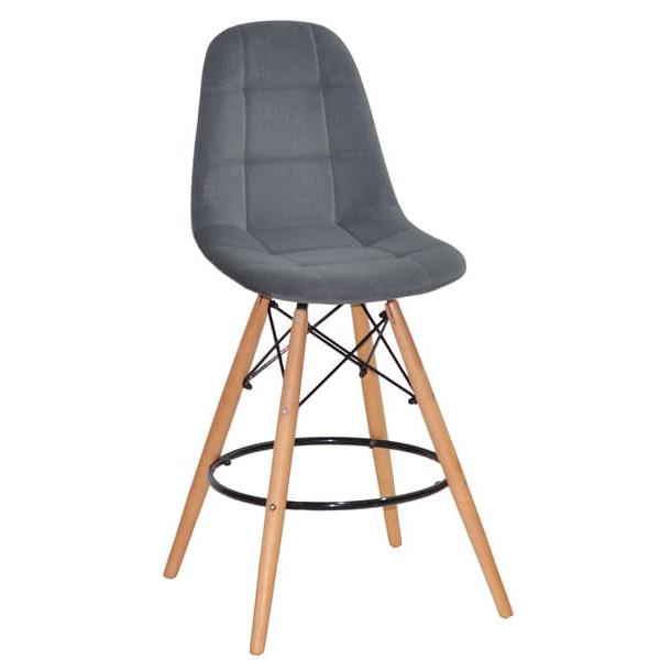 Напівбарний стілець Onder Mebli Peter BAR 65 Сірий B-1004 Оксамит-0