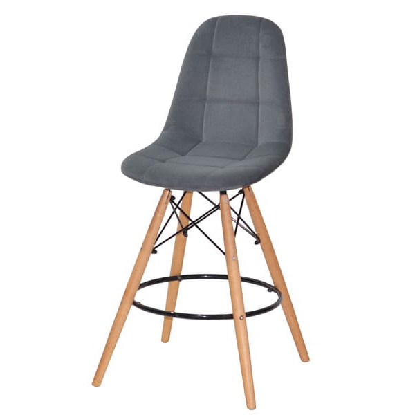 Напівбарний стілець Onder Mebli Peter BAR 65 Сірий B-1004 Оксамит-1