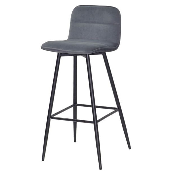 Барный стул Onder Mebli Real BAR 75-ML Серый B-1004 Бархат-1