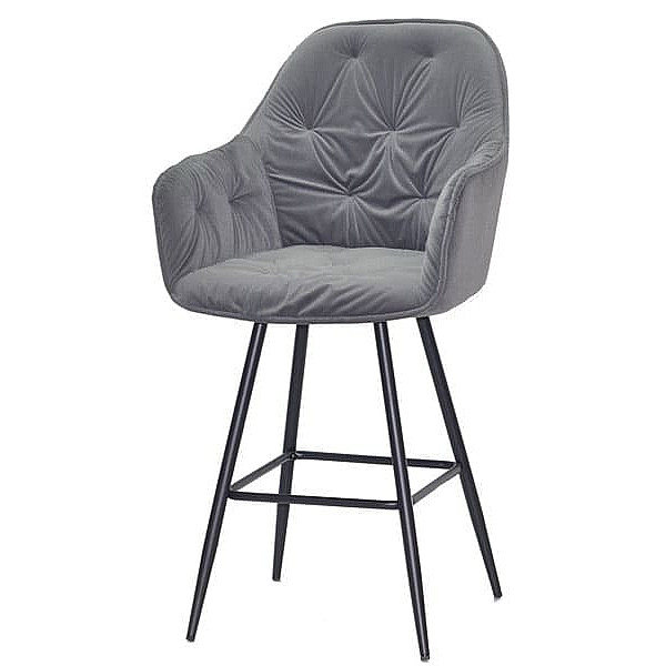 Напівбарний стілець Onder Mebli Mario BAR 65-ML Сірий B-1004 Оксамит-1
