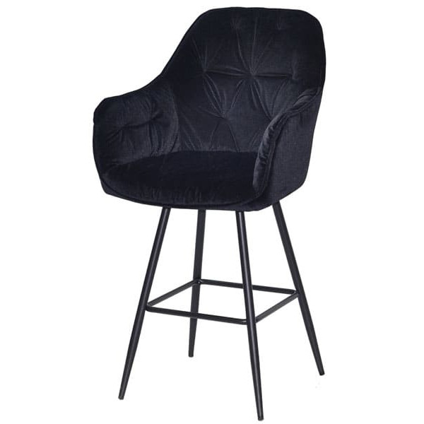 Полубарный стул Onder Mebli Mario BAR 65-ML Черный B-1011 Бархат-1