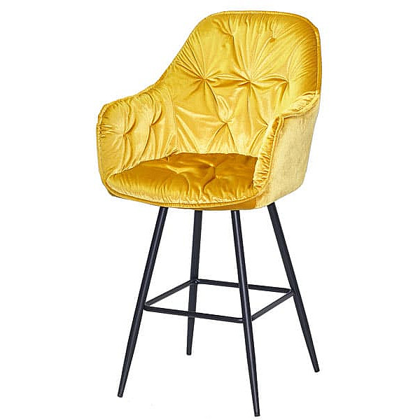 Полубарный стул Onder Mebli Mario BAR 65-ML Желтый Y-10 Велюр-1
