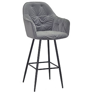 Барний стілець Onder Mebli Mario BAR 75-ML Сірий B-1004 Оксамит