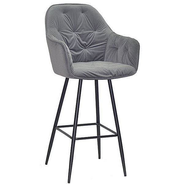 Барний стілець Onder Mebli Mario BAR 75-ML Сірий B-1004 Оксамит-0