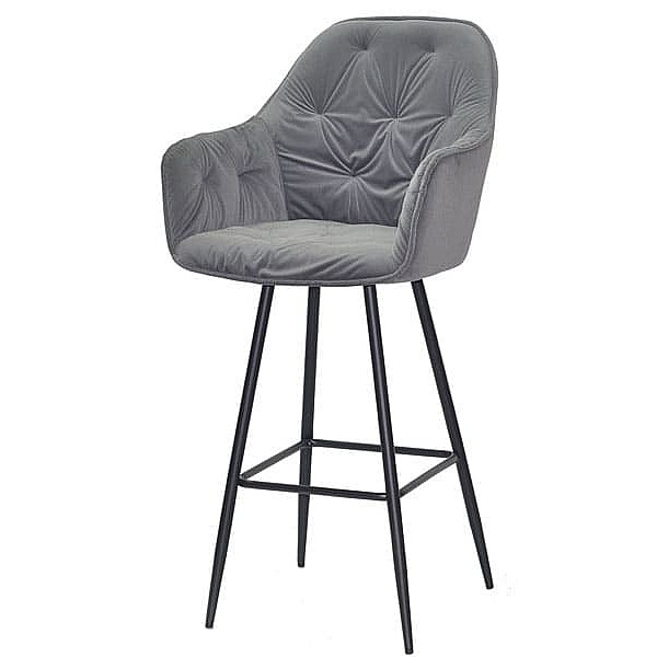 Барний стілець Onder Mebli Mario BAR 75-ML Сірий B-1004 Оксамит-1