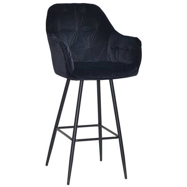 Барний стілець Onder Mebli Mario BAR 75-ML Чорний B-1011 Оксамит-0