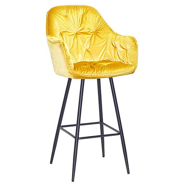 Барний стілець Onder Mebli Mario BAR 75-ML Жовтий Y-10 Велюр-0