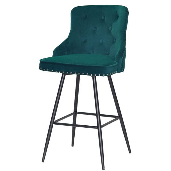 Напівбарний стілець Onder Mebli Olimp BAR 65-ML Зелений B-1003 Оксамит-1