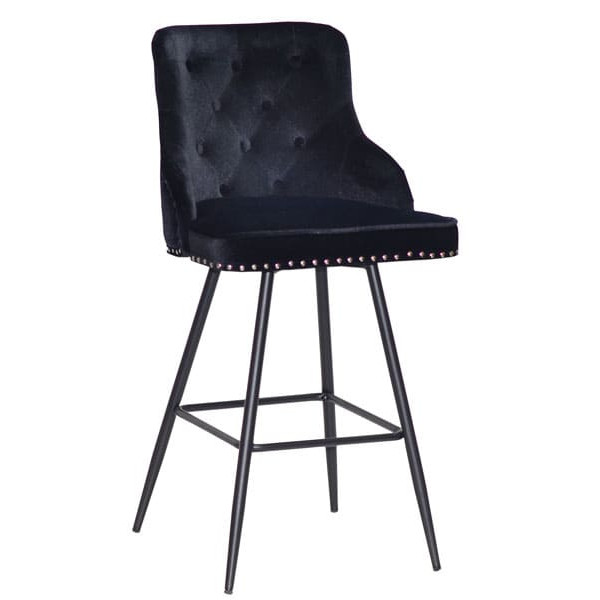 Напівбарний стілець Onder Mebli Olimp BAR 65-ML Чорний B-1011 Оксамит-0