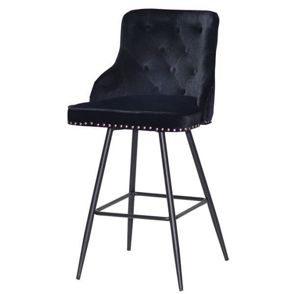 Напівбарний стілець Onder Mebli Olimp BAR 65-ML Чорний B-1011 Оксамит-1