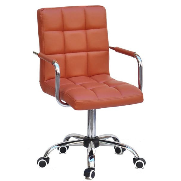 Стул Onder Mebli Augusto-Arm CH-Office Коричневый 1014 Экокожа-0