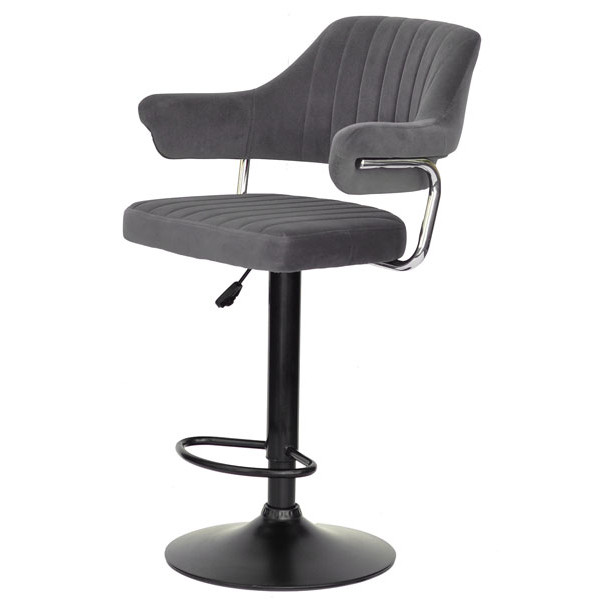 Барный стул Onder Mebli Jeff BAR BK-BASE Серый B-1004 Бархат-1