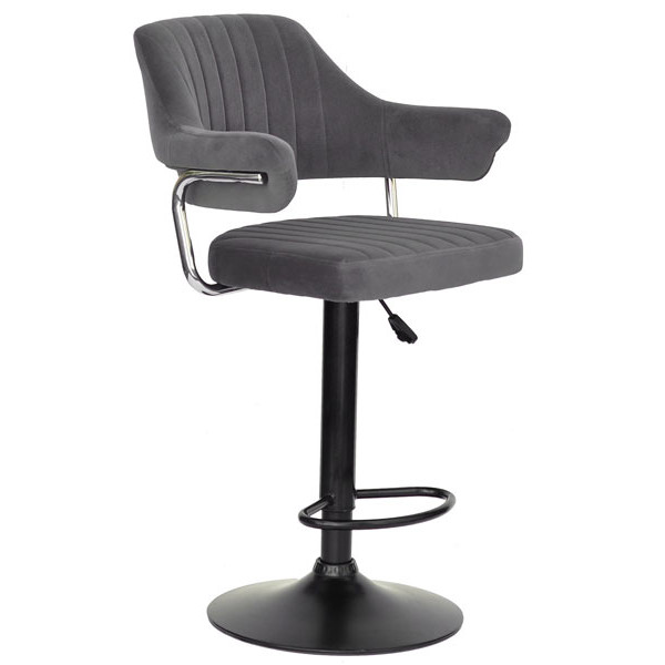Барный стул Onder Mebli Jeff BAR BK-BASE Серый B-1004 Бархат-0