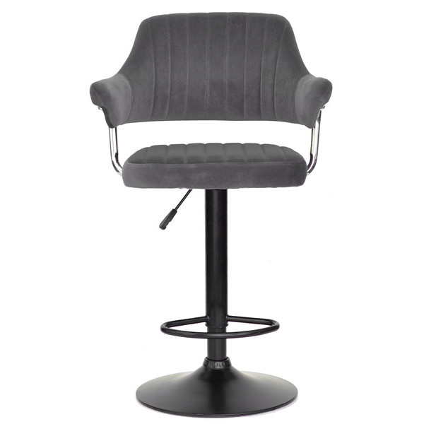 Барный стул Onder Mebli Jeff BAR BK-BASE Серый B-1004 Бархат-2