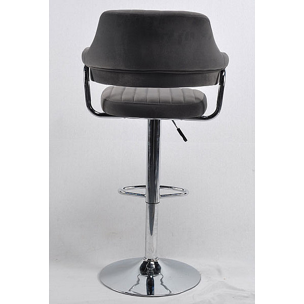 Барний стілець Onder Mebli Jeff BAR CH-BASE Сірий B-1004 Оксамит-3