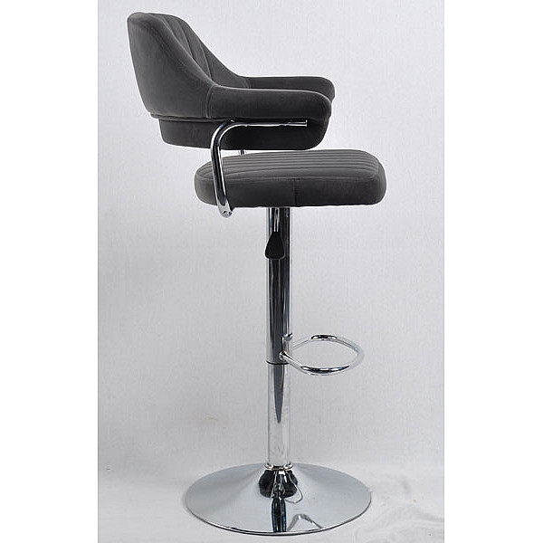 Барний стілець Onder Mebli Jeff BAR CH-BASE Сірий B-1004 Оксамит-2